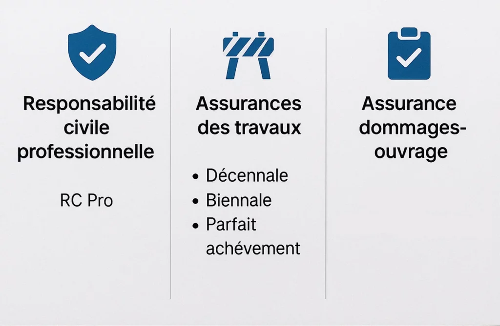 Types d’assurances obligatoires pour un marchand de biens (RC Pro, décennale, DO)