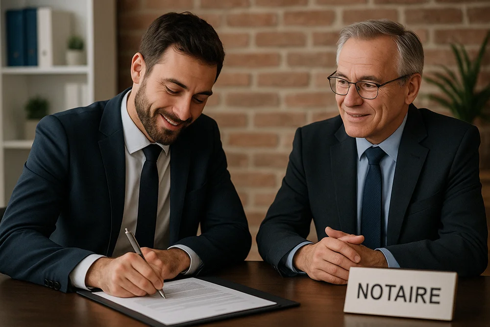 Signature d’un acte de vente par un marchand de biens professionnel