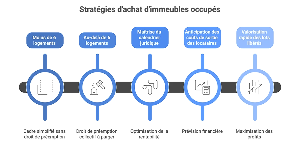 Schéma décisionnel « Immeuble occupé : quelle stratégie selon le nombre de logements ?