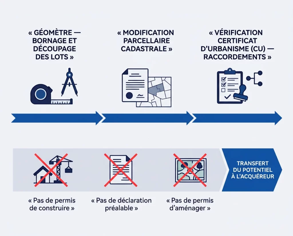 Illustration d’une stratégie de marchand de biens basée sur la division cadastrale sans permis de construire