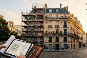 Immeuble mixte en cours de division en copropriété à Palaiseau, opération de Marchand de biens en Essonne avec changement de destination et valorisation de combles